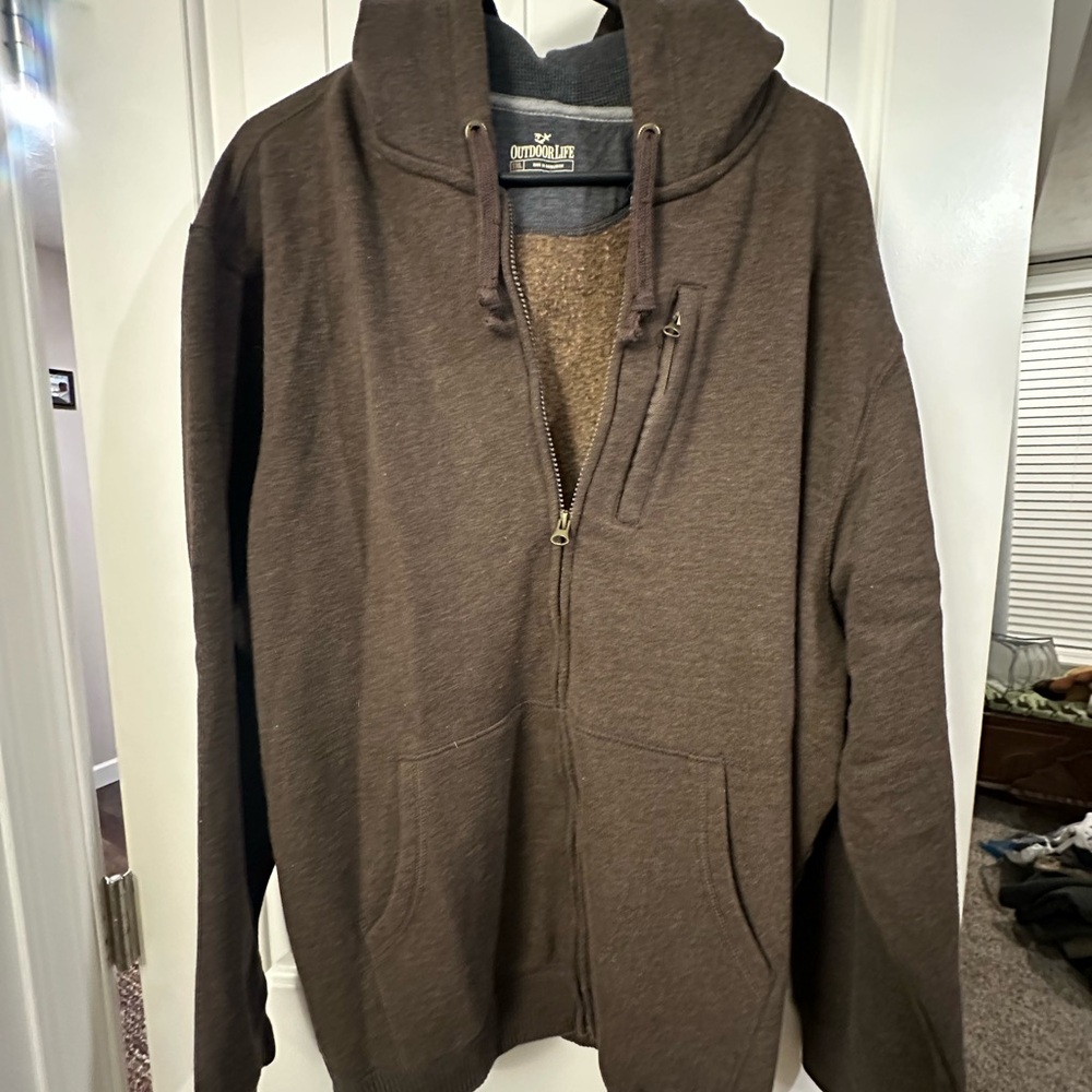Outdoor Life Brown Zip-Up Men's Sweater/ hoodie